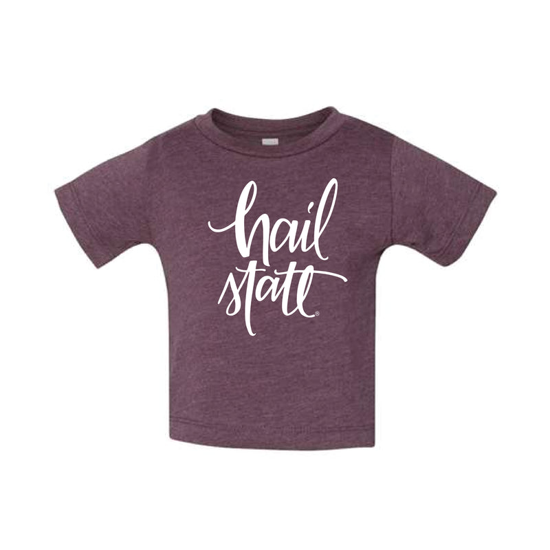 The Hail State Script | Baby Heather Maroon Tee