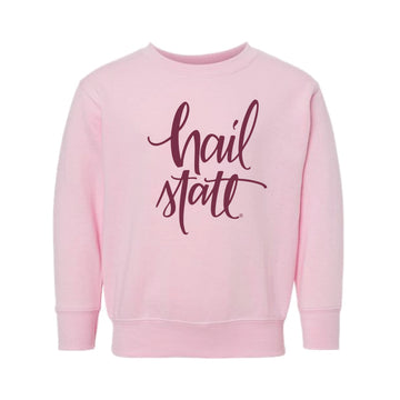 The Hail State Script | Toddler Pink Crewneck