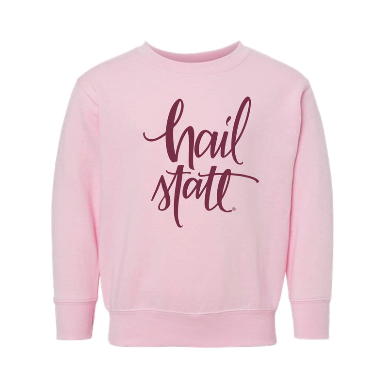 The Hail State Script | Toddler Pink Crewneck