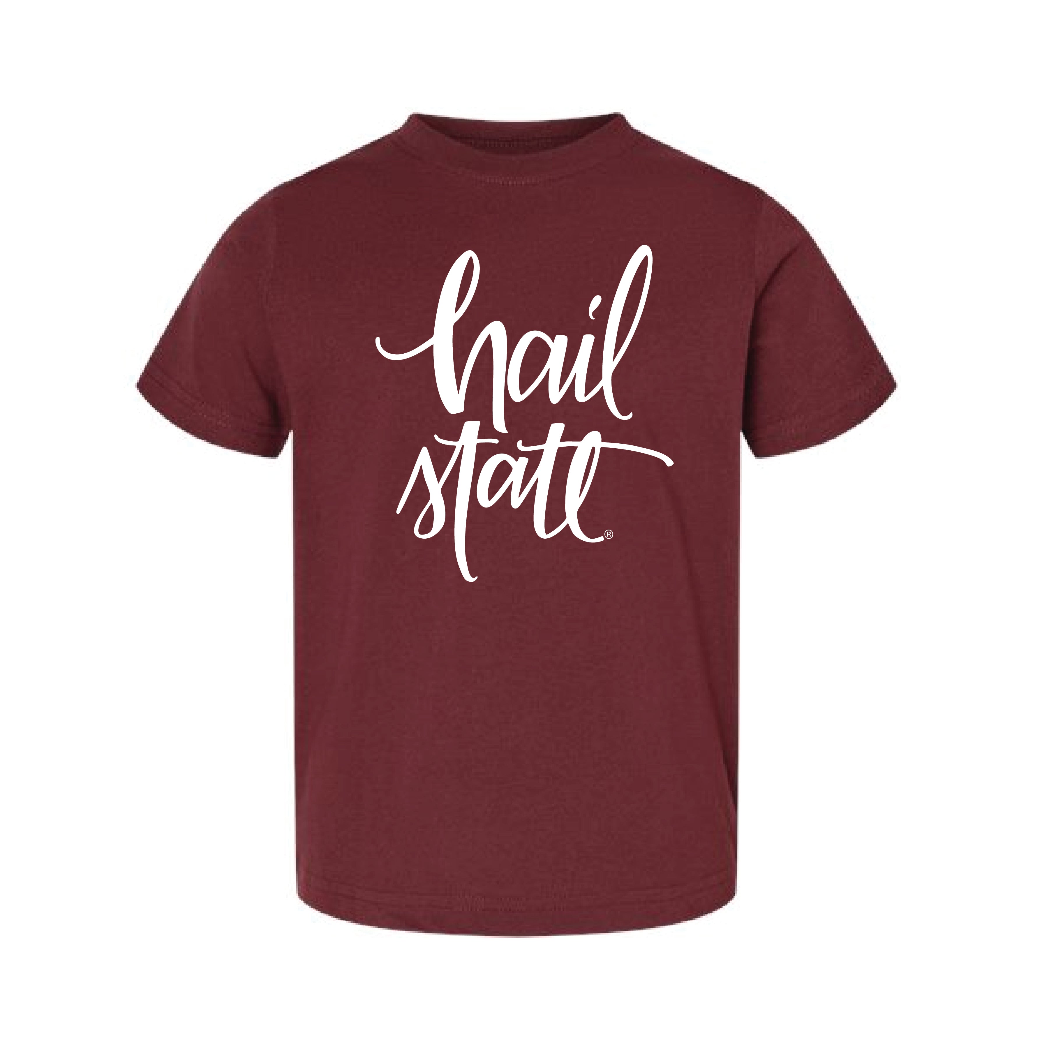 The Hail State Script | Toddler Maroon Tee – Scarlet & Gold