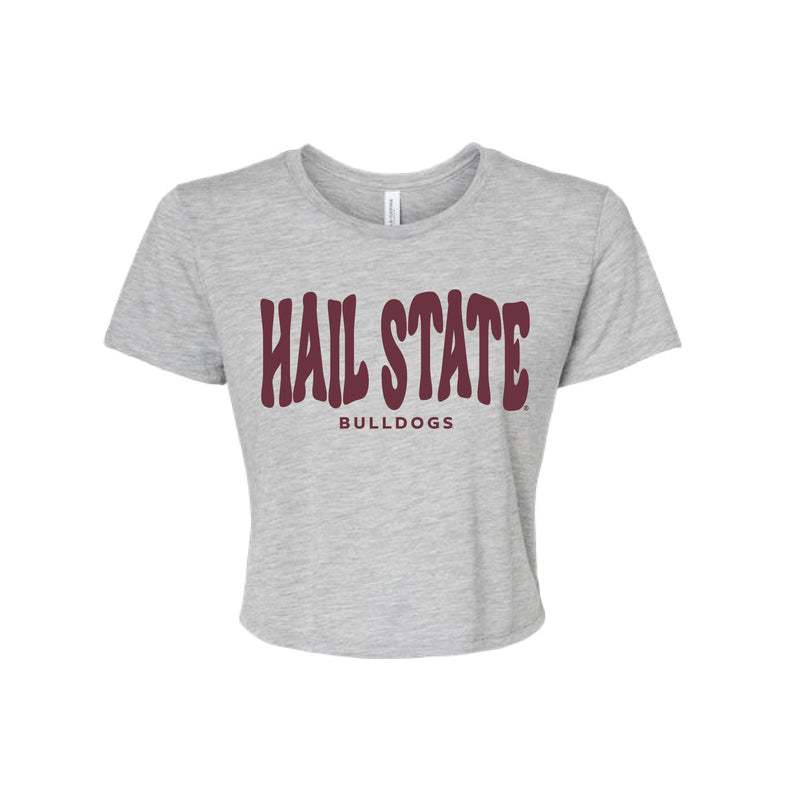 The Hail State Wavy | Athletic Heather Flowy Crop Tee