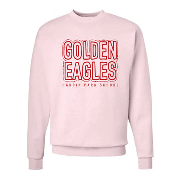 The Handwritten Golden Eagles | Adult Pale Pink Crewneck Sweatshirt