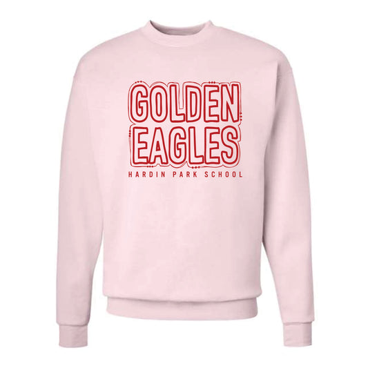 The Handwritten Golden Eagles | Adult Pale Pink Crewneck Sweatshirt