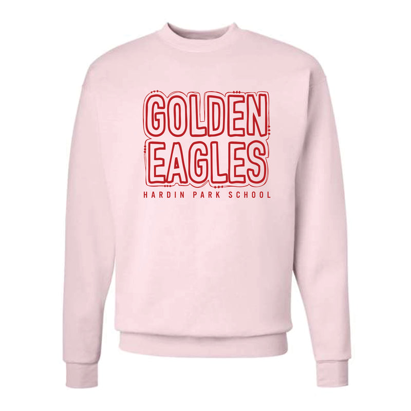 The Handwritten Golden Eagles | Adult Pale Pink Crewneck Sweatshirt