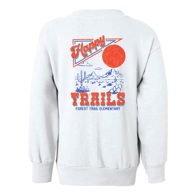 The Happy Trails | Youth White Crewneck Sweatshirt