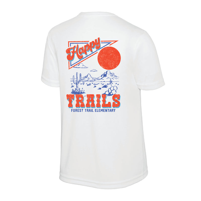 The Happy Trails | Youth White Performance Tee