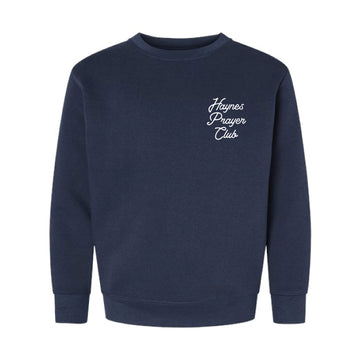 The Haynes Prayer Club | Youth Navy Crewneck Sweatshirt