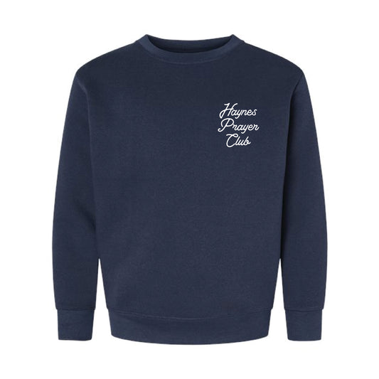 The Haynes Prayer Club | Youth Navy Crewneck Sweatshirt