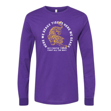 The Here We Go Tigers Arch | Team Purple Long Sleeve