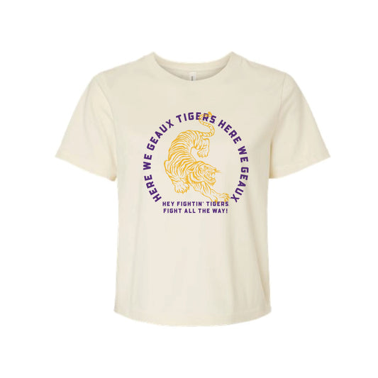 The Here We Geaux Tigers Arch | Natural Tee