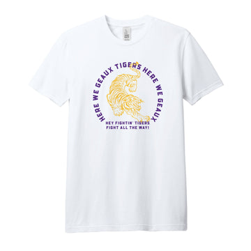 The Here We Go Tigers Arch | White Tee