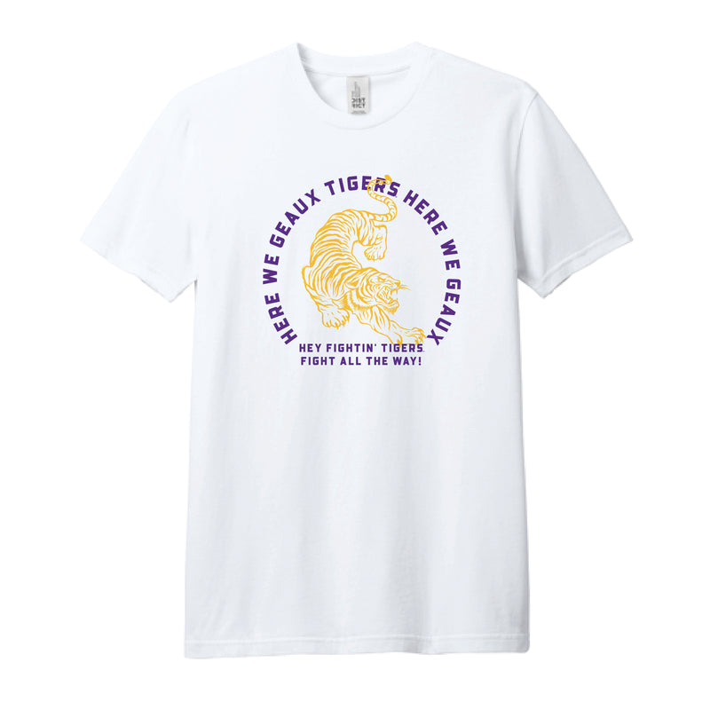 The Here We Go Tigers Arch | White Tee