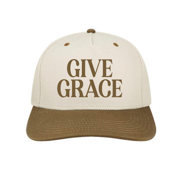 The Give Grace Block | Adult Embroidered Stone/Brown Hat