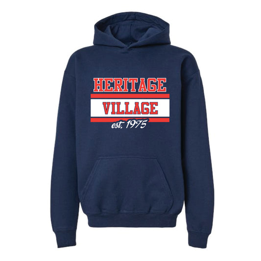 The Heritage Village EST | Navy Youth Hooded Sweatshirt