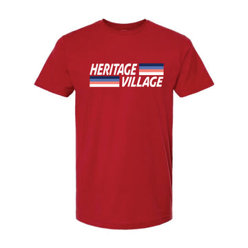 The Heritage Village Stripes | Oversized Cardinal Tee