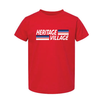 The Heritage Village Stripes | Red Toddler Tee