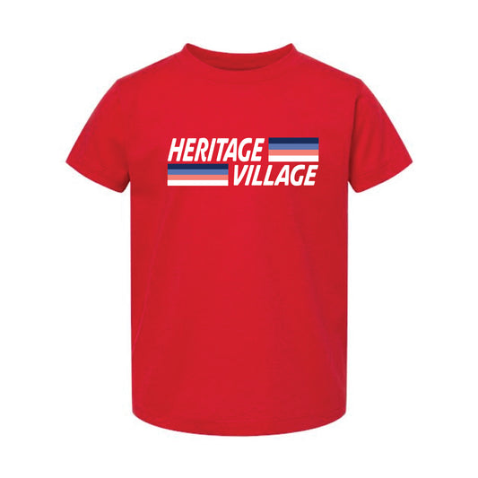 The Heritage Village Stripes | Red Toddler Tee