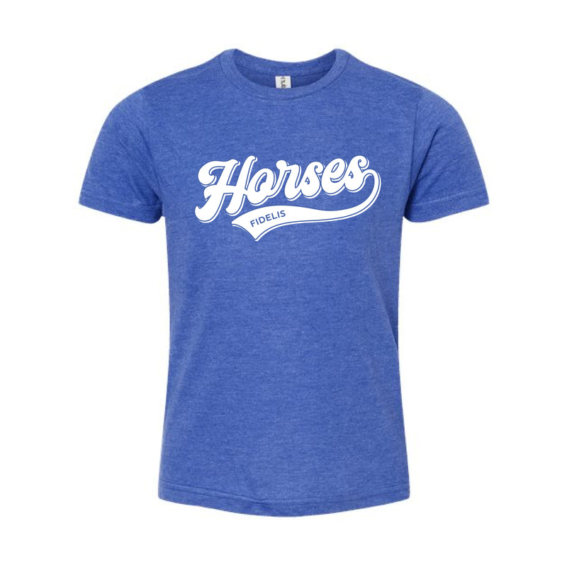 The Horses Script | Heather Royal Oversized Youth Tee