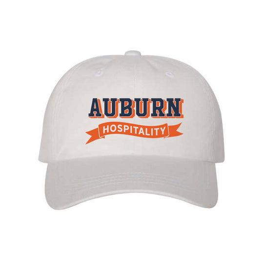 The Hospitality Banner | Embroidered Adult White Dad Hat