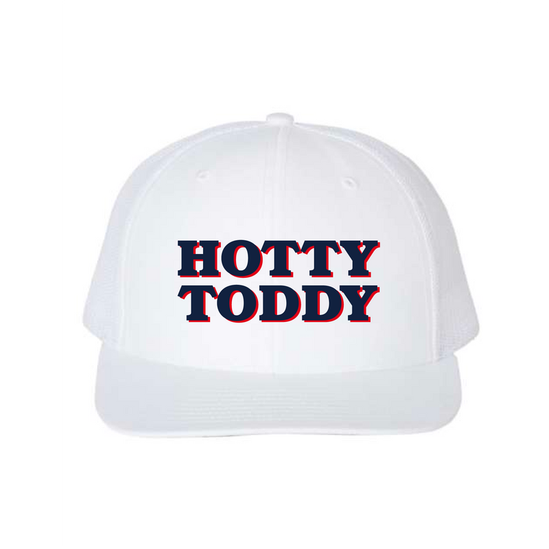 The Hotty Toddy Block Embroidered | White Richardson Trucker Cap