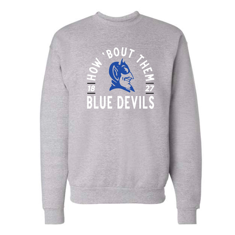 The How Bout Them Blue Devils | Light Steel Crewneck Sweatshirt