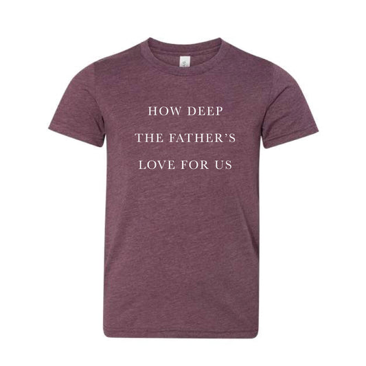 The How Deep | Youth Heather Maroon Tee
