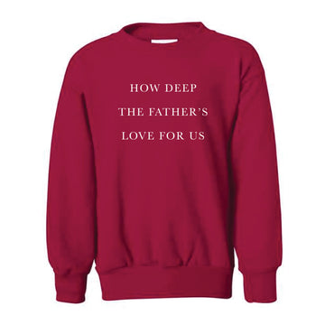 The How Deep | Youth Deep Red Crewneck Sweatshirt