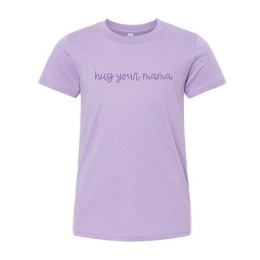 The Hug Your Mama Script | Dark Lavender Youth Tee