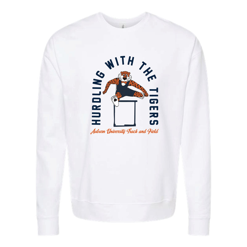 The Hurdling With The Tigers | White Oversized Crewneck Sweatshirt