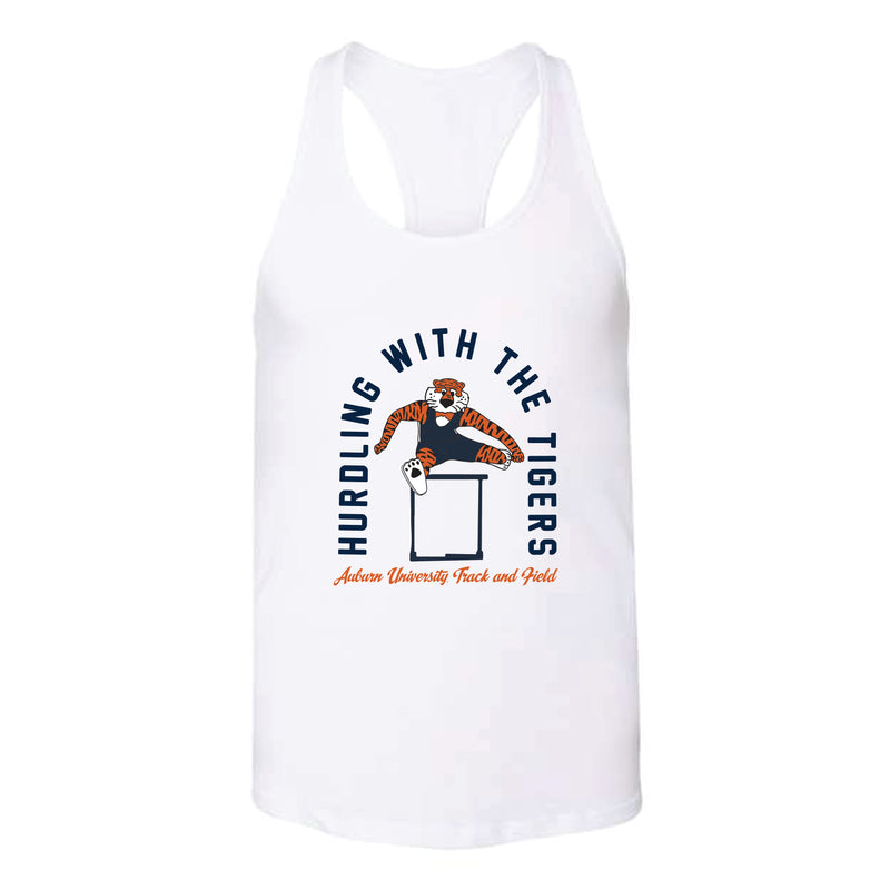 The Hurdling With The Tigers | White Racerback Tank