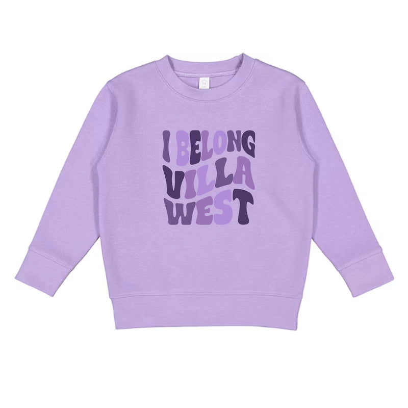 The I Belong Villa West | Lavender Toddler Crewneck Sweatshirt