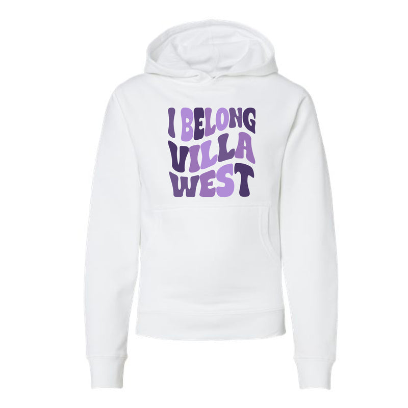 The I Belong Villa West | White Youth Hooded Sweatshirt