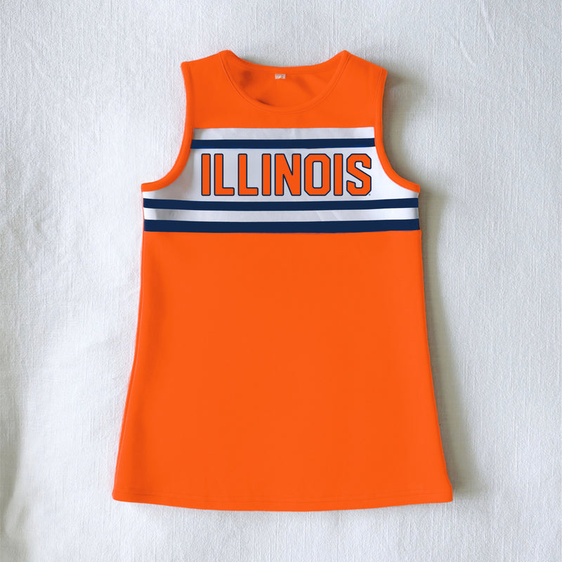 The Illinois | Orange Striped Cheer Dress