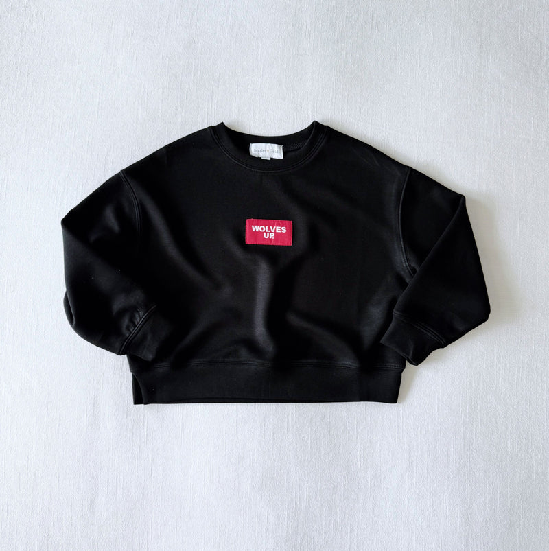 The Black Ava Airy Crewneck | Wolves Up Woven Label