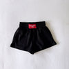 The Ava Airy Shorts Wolves Up Woven Label | Black