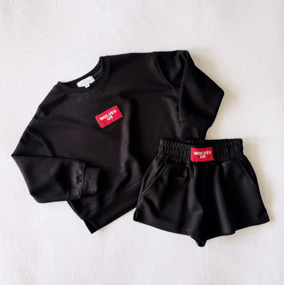 The Black Ava Airy Crewneck | Wolves Up Woven Label