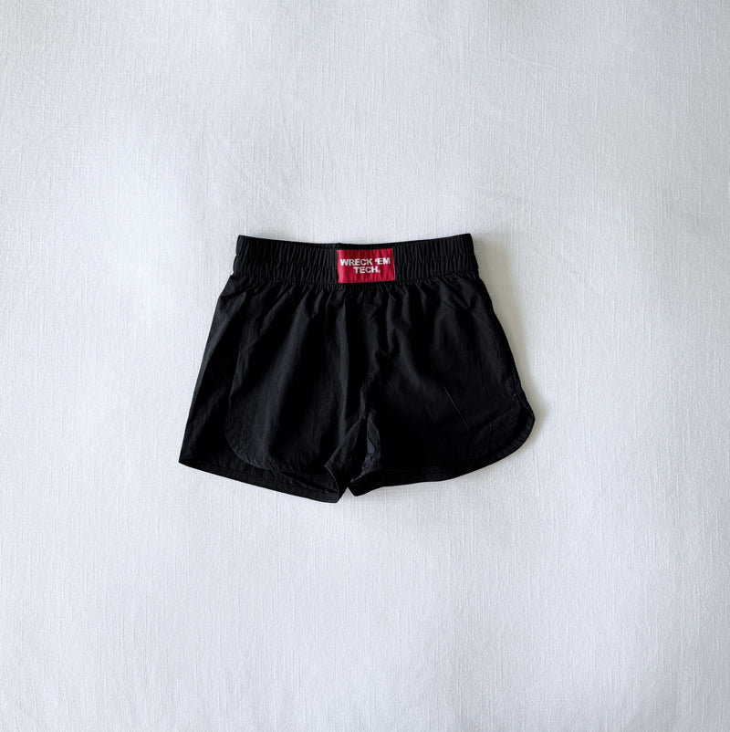 The Youth Black Liz Nylon Shorts | Wreck Em Tech Woven Label