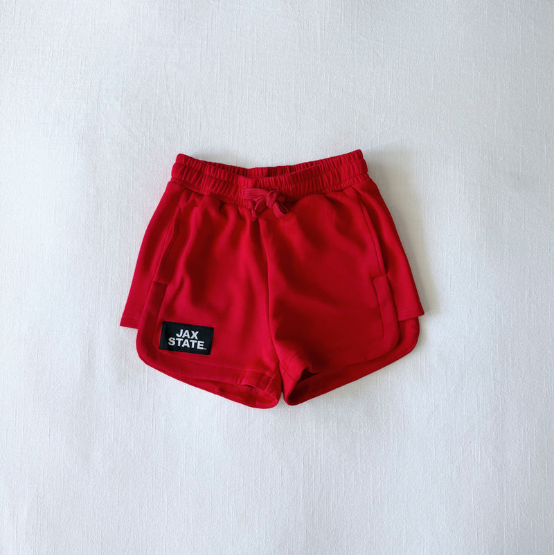 The Youth Red Kristen Lounge Shorts | Jax State Woven Label