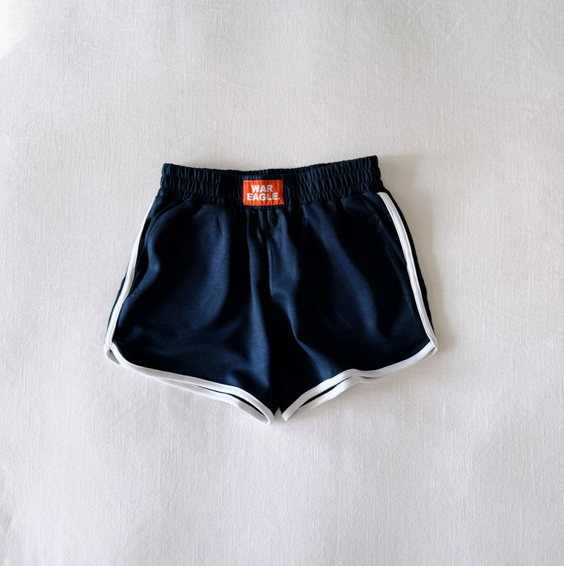 The Navy Kristen Striped Shorts | War Eagle Woven Label