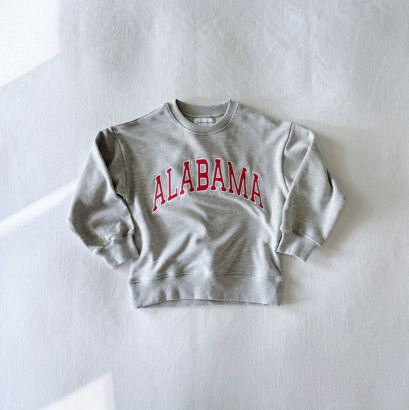 The Youth Light Grey Mallory Crewneck  | Alabama Applique Arch