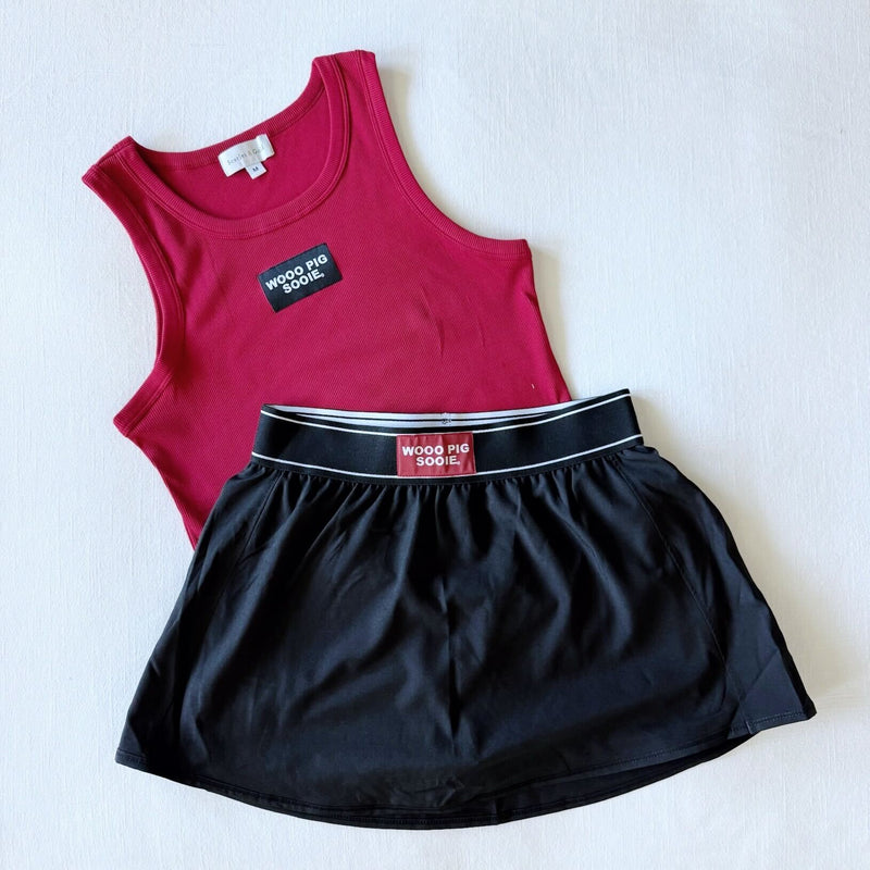 The Black Alli Airy Tennis Skirt | Woo Pig Sooie Woven Label