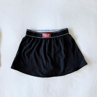 The Black Alli Airy Tennis Skirt | Woo Pig Sooie Woven Label