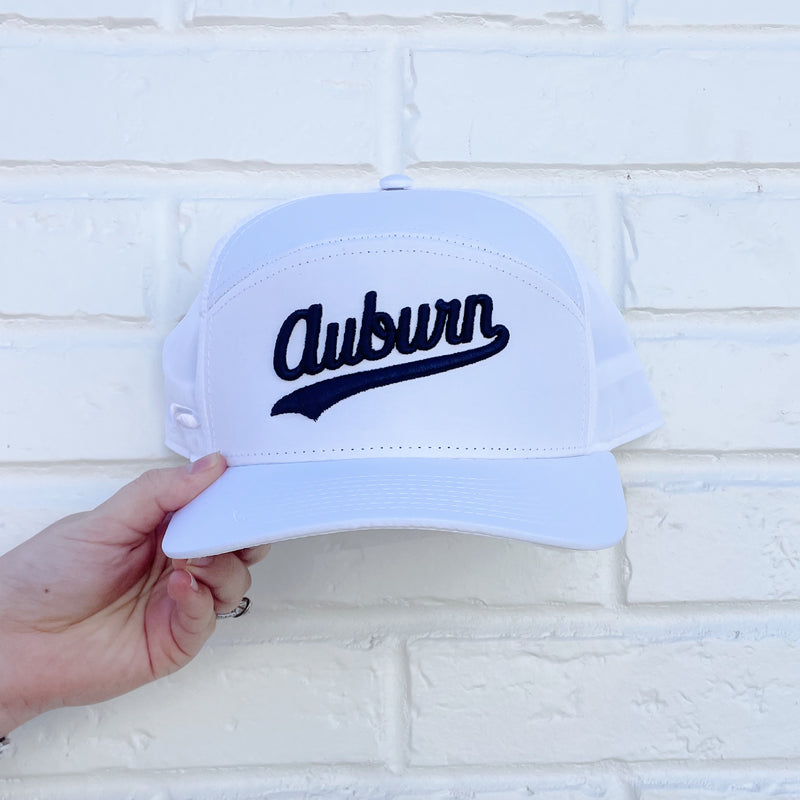 The Auburn Script Logo 3D Puff | White Pukka Performance Hat