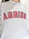 The Mallory Mockneck Texas A&M Gingham | Ash