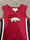 The University of Arkansas | Deep Red Power Stripe V-Neck Cheer Dress *LOGO MISPRINT*