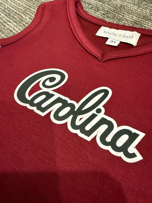 The University of South Carolina | Deep Red Power Stripe Dress *LOGO MISPRINT*