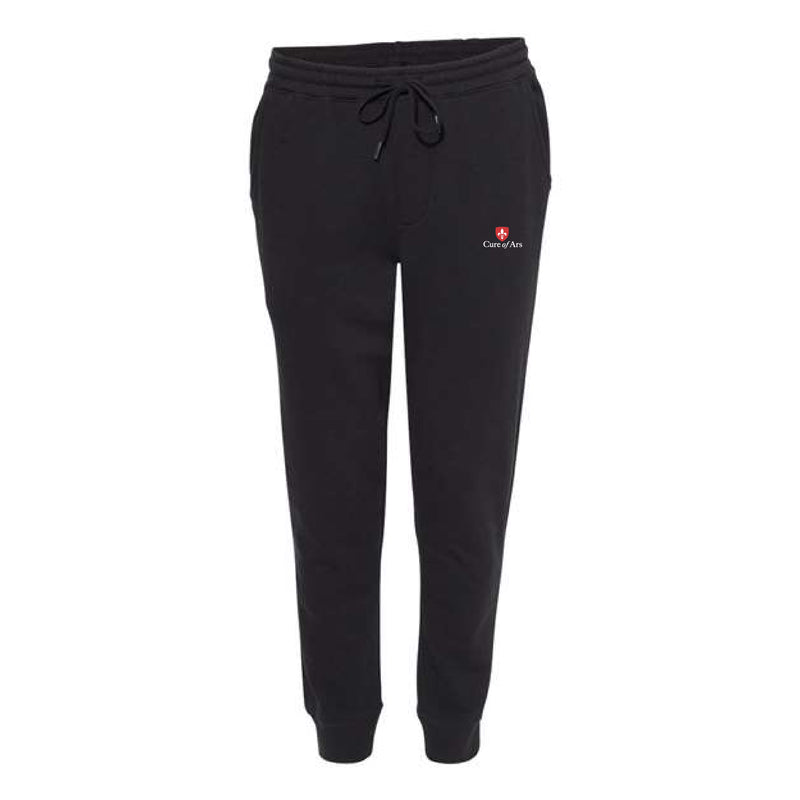 The Curé of Ars Logo | Jet Black Fleece Joggers