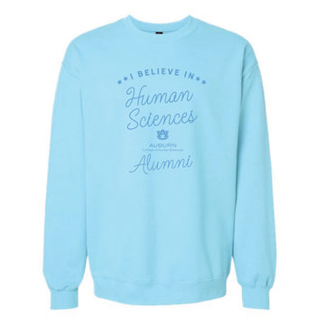 The I believe in Human Sciences Alumni | Adult Sky Crewneck Sweatshirt