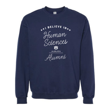 The I believe in Human Sciences Alumni | Adult Navy Crewneck Sweatshirt