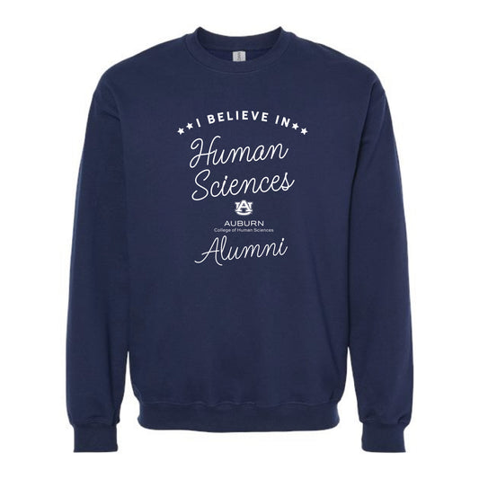 The I believe in Human Sciences Alumni | Adult Navy Crewneck Sweatshirt